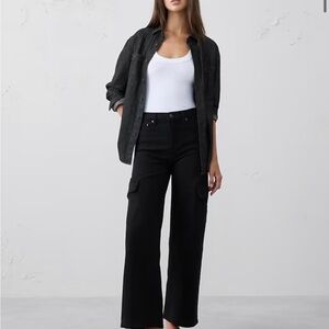 Banana Republic Cargo Black Straight Jeans